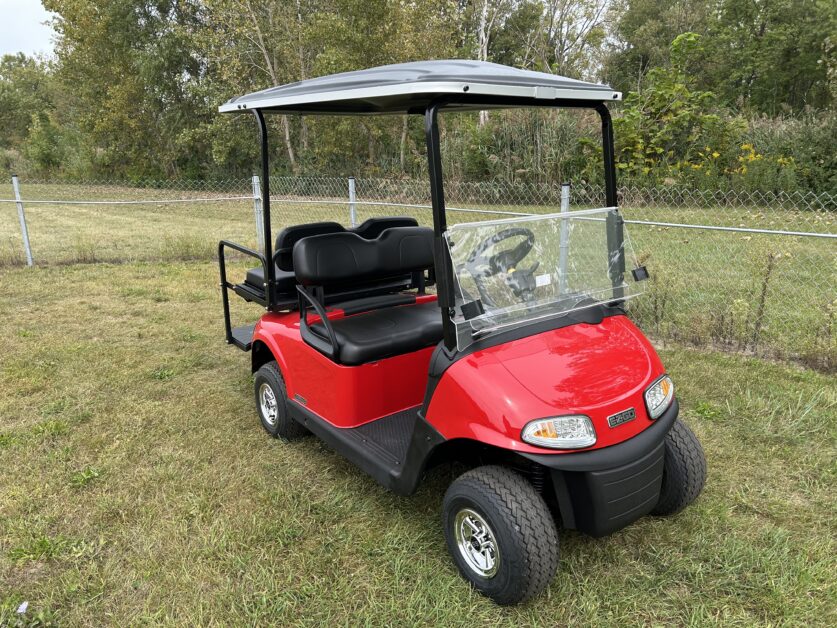 USED 2020 EZGO RXV LI-ION ELECTRIC GOLF CART, FLAME RED