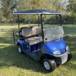 2021 EZ-GO RXV LITHIUM ELECTRIC BLUE GOLF CART, REAR FLIP SEAT, LED LIGHTS, CHARGER, WARRANTY